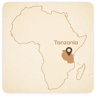 アフリカ地図上のタンザニア アフリカ地図上のタンザニア
